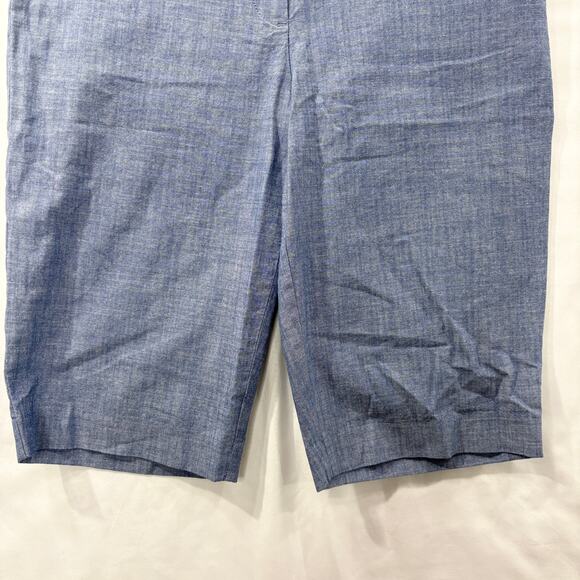 Talbots Womens Size 6 Perfect Shorts 13" Inseam Chambray Blue Preppy Summer - Picture 9 of 10